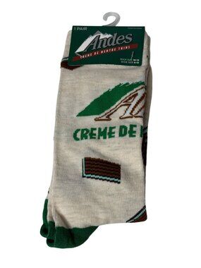 Andes Creme De Menthe Novelty Socks Men’s 10-13 Candy Food Theme